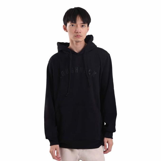 PROMO Roughneck H012 Black Sig Black Bold Hoodie Cowok fleece nyaman Panjang Sablon Tangan Pria BE5T