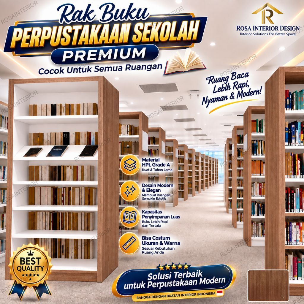 Rak Penyempanan Buku Pelajar Rak Perpustakaan Buku Sekolah hPL Rak Penyempanan Buku Kantor Lemari Ra