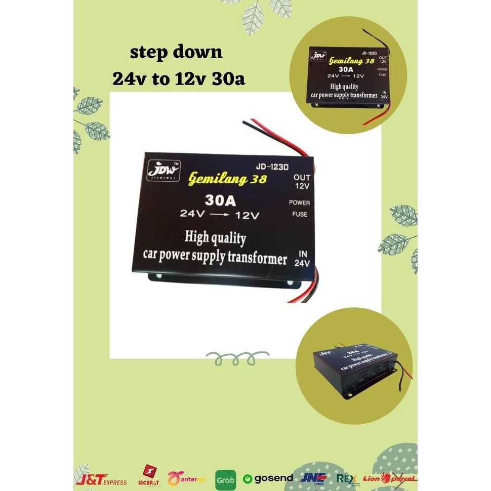 Step Down 30 A DC 24 V - 12 V Car Power Supply Transformer Converter