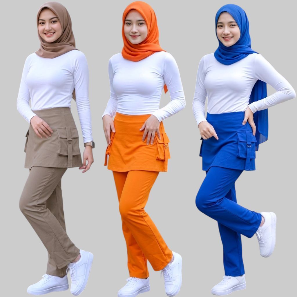 PROMO DAHSYAT BULAN INI Celana rok senam kantong wanita