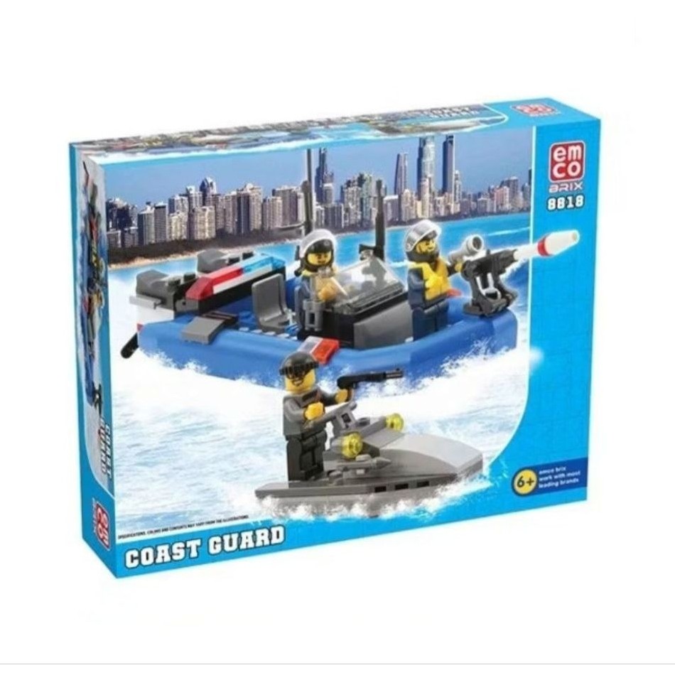 Pochi Mainan Anak Edukasi Block Emco Brix Coast Guard 8818