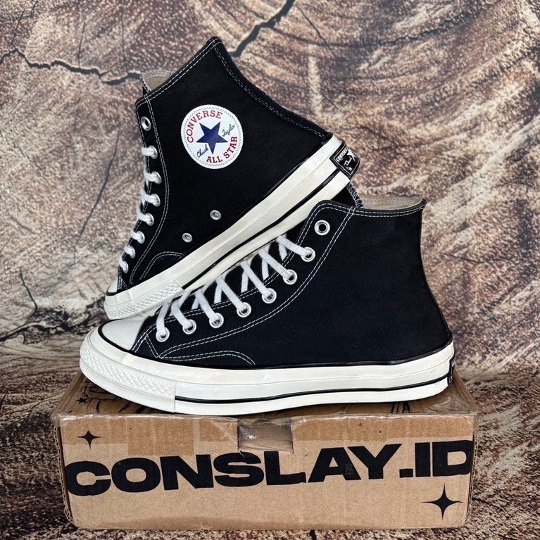 ( Size 42 ) Converse CT Hi 70s Black White Non Egret Canvas