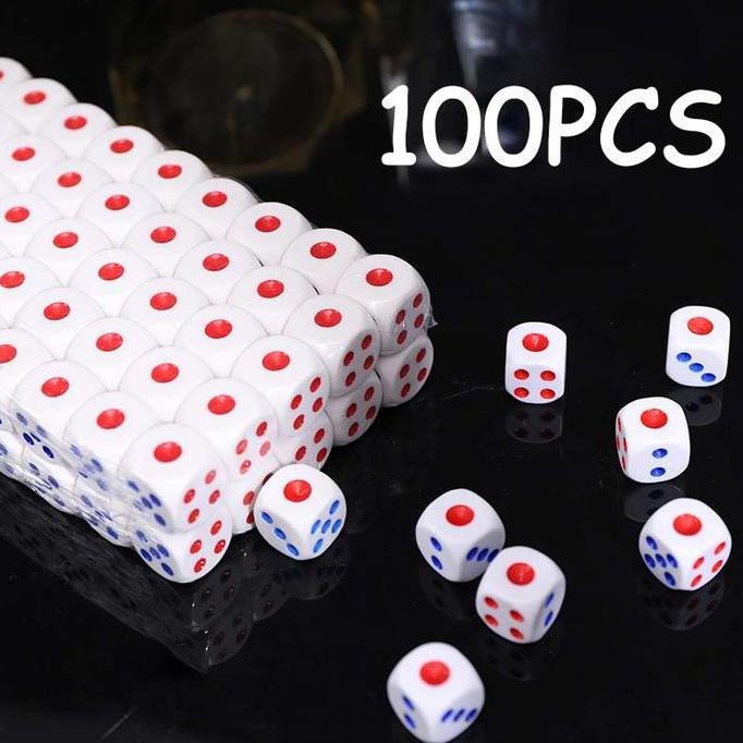DJEESE 100pcs Plastik Barang Dadu Polyhedral Dice Dadu Permainan Dadu Dadu Kocok Dadu Premium Dadu N