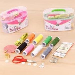 VEDORANAVA Kotak Box Set Alat Jahit Peralatan Benang Jarum Peniti Kancing Meteran Gunting Sewing Kit