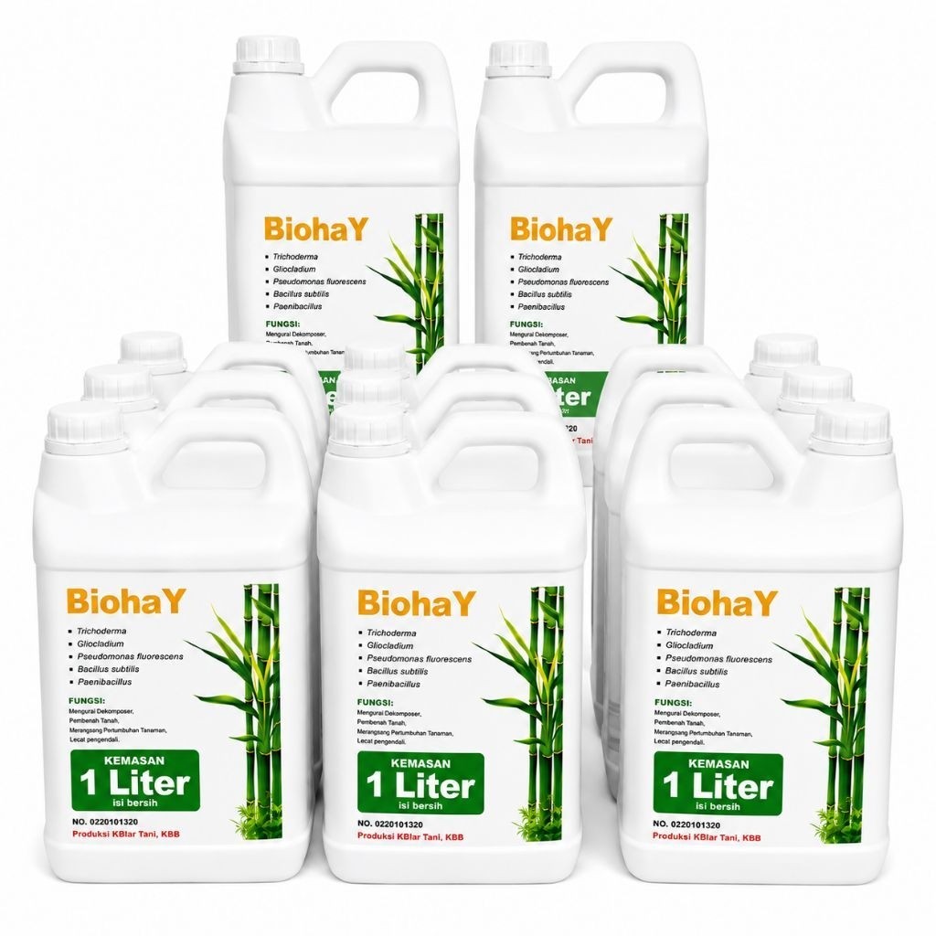 BiohaY Kemasanan 1 Liter Bacillus Trichoderma untuk Biohay Pupuk Hayati Trichoderma Pseudomonas Fluo