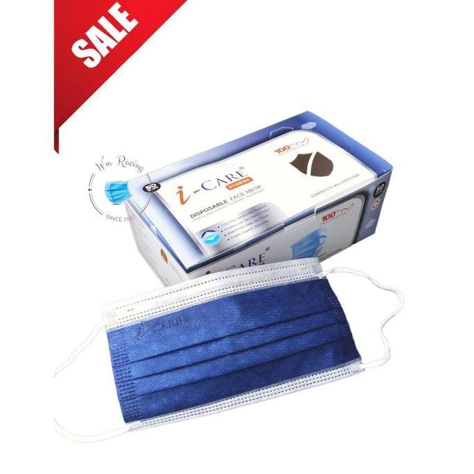 Promo Masker Earloop Biru Hijau Putih 3ply Earloop isi 50 Pcs iCare Hygenix isi 50pc izin Kemenkes B