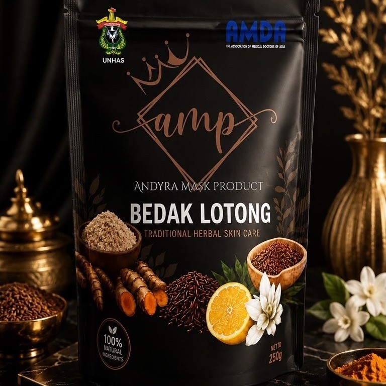AMP Bedak Lotong Andyra Mask Product Traditional Herbal Skin Care 250g
