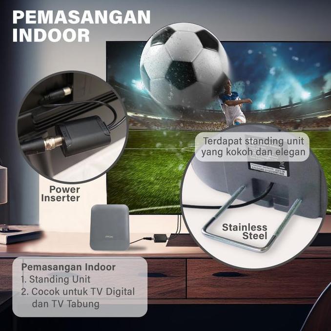 Inci- Antena Tv Dital Indoor Outdoor Dvt2 Antenna Booster 8K Px Da-6120
