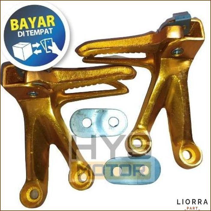 HYS POWER FOOT STEP PIJAKAN KAKI MODEL SATRIA FU GANTUNG - UNIVERSAL SEMUA MOTOR - GOLD TERBARU