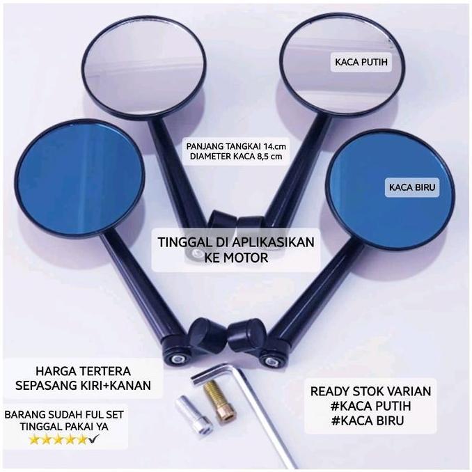 KACA SPION BULAT BESI VARIASI MOTOR BEAT/SCOOPY/GENIO/VARIO/PCX/SPACY/BEAT STREET/BEAT NEW DELUXE AK