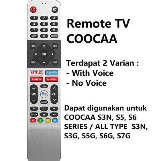Inci- Remot Remot Tv Coocaa Led/Lcd Android Smart Tv Bluetooth