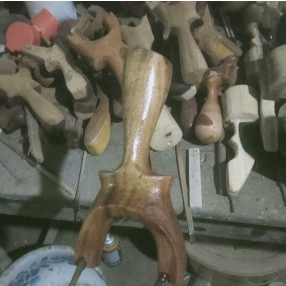 ketapel Kayu solid tuk cari ikan komplit