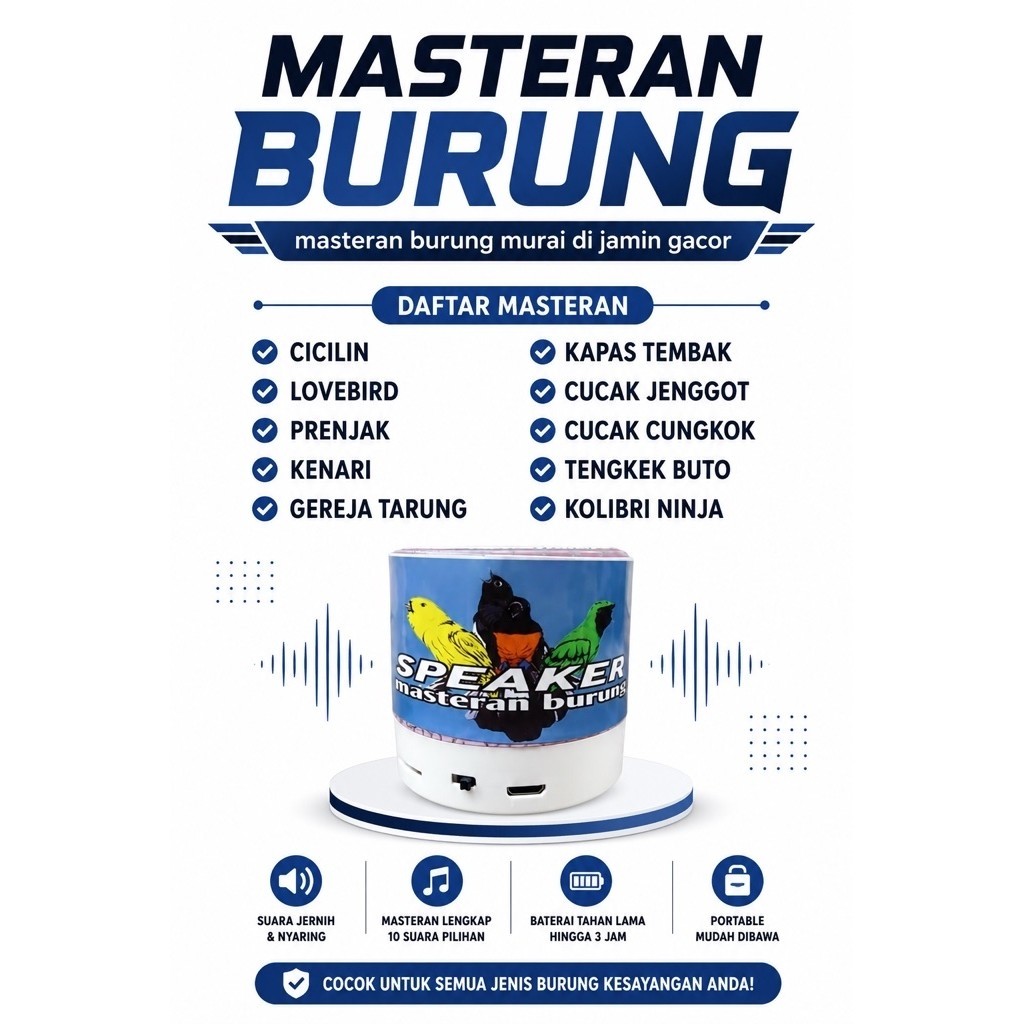 speaker masteran burung mp3 juara kompilasi 10 in one speaker mini Led