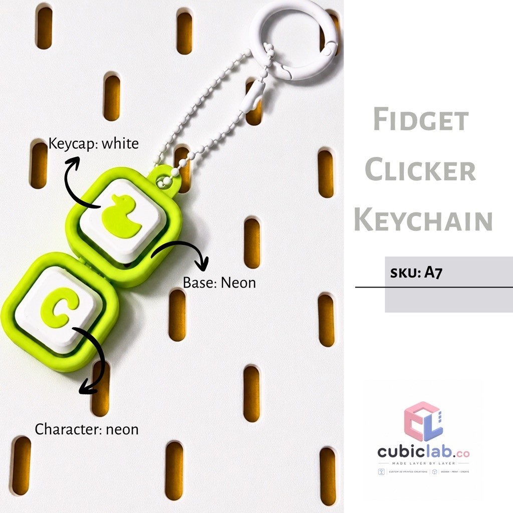 Cubic Lab - Initial Keychain 3D Fidget Clicker
