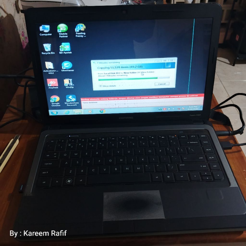 Laptop Compaq CQ43 minus