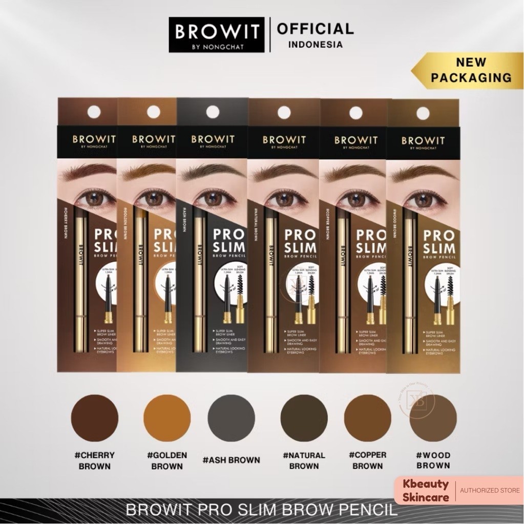 BROWIT BY NONGCHAT Pro Slim Brow / Pensil Alis / Eyebrow Pencil / Eyebrow Waterproof