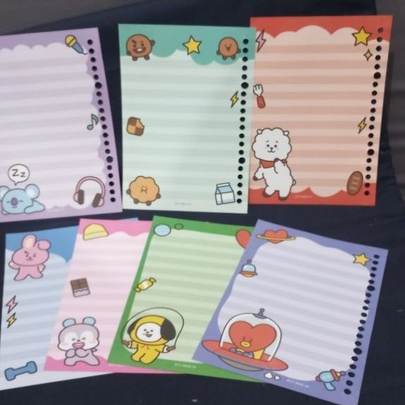 [LAST STOCK LEMBARAN] BT21 Kertas Binder Harvest ORIGINAL loose leaf clearance stock terakhir 7 lemb