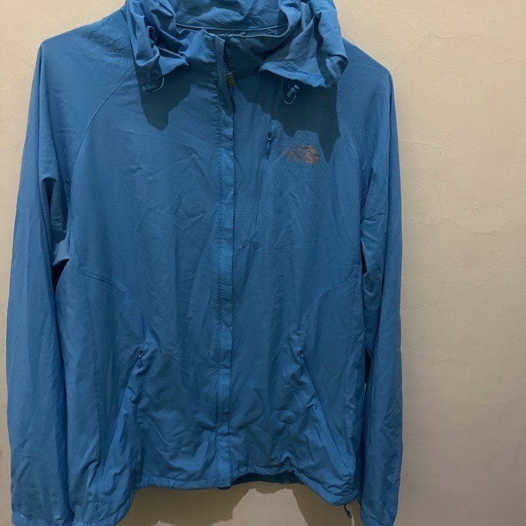 Jaket running tnf biru hidden hoodie