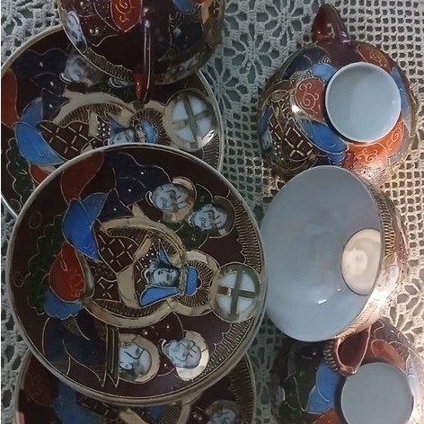 Cangkir Set Dewi Kwan Im Antik Vintage