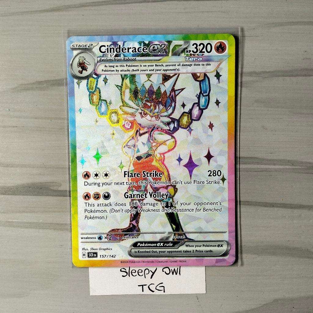 Cinderace EX - SR || SCREN 157/142 || Pokemon TCG English