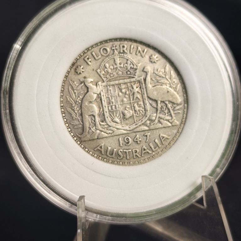 koin perak kuno asli florin 1947