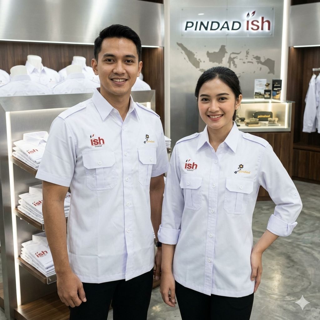 Kemeja Pindad  Ish , seragam kerja pindad ish