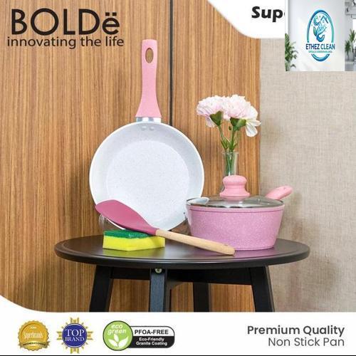 BOLDe Sakura Peach Pan Set 5 pcs (Pan Anti Lengket Granit Coating)