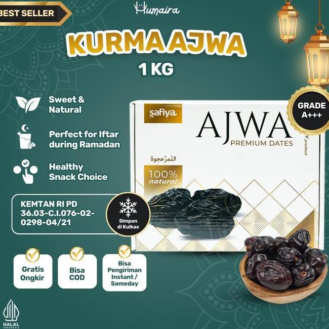 Kurma Ajwa 1 Kg Kurma Nabi Madinah Kurma Hitam Kurma Kering