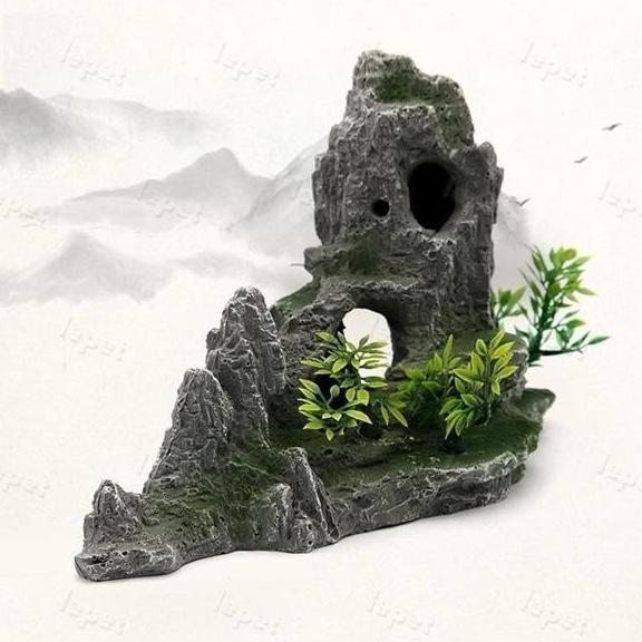 hiasan aquarium tebing meteora, tebing aquascape, tebing aquarium, hiasan aquarium tebing berlobang,