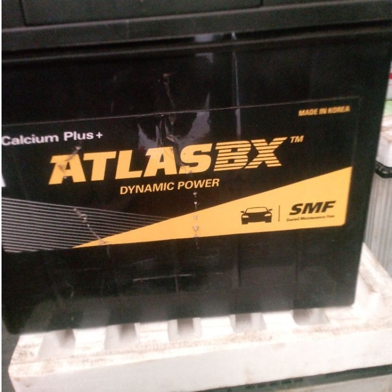 ACCU SECOND LIKE NEW MERK ATLAS BX TYPE MF MAINTENANCE FREE NS 60/45 A.H.