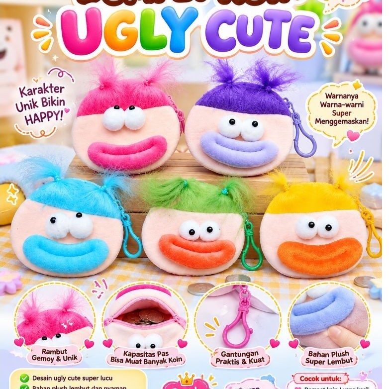 GROSIR DOMPET KOIN UGLY CUTE