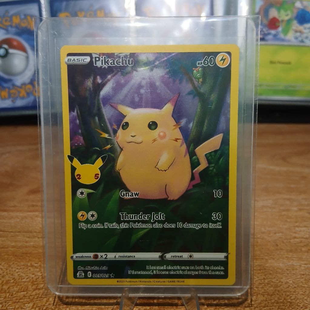 Pikachu 25th celebration english | kartu pokemon pikachu 25th inggris | pikachu ulang tahun