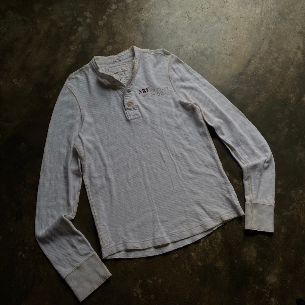 Y2K ABERCROMBIE & FITCH HENLEY MUSCLE THERMAL MILITARY