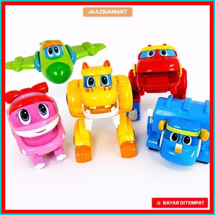 Mainan Anak GoGo Dino Berubah Momo Dino Transformer Robot
