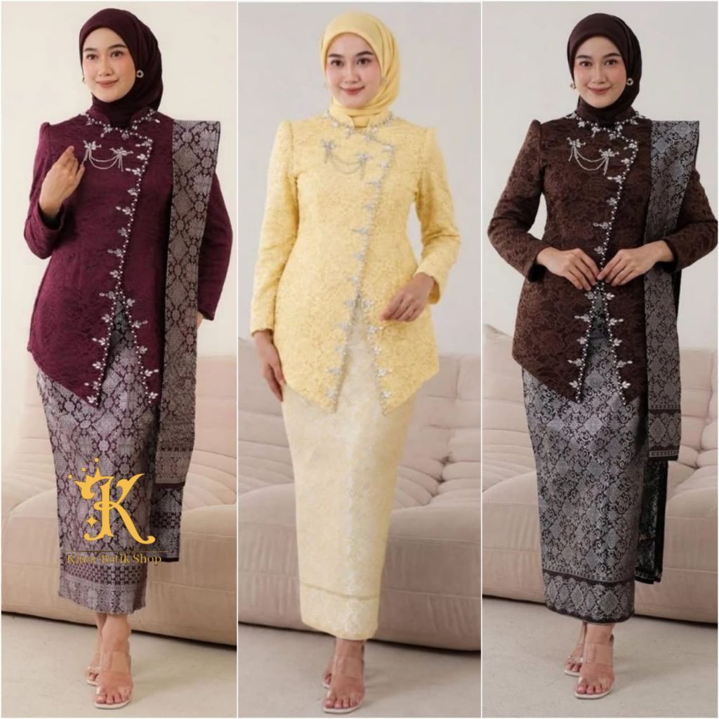 (ADA JUMBO) Set Kebaya Modern Janggan Series Wisuda Lamaran Full Payet Tunangan Kondangan Terbaru 20