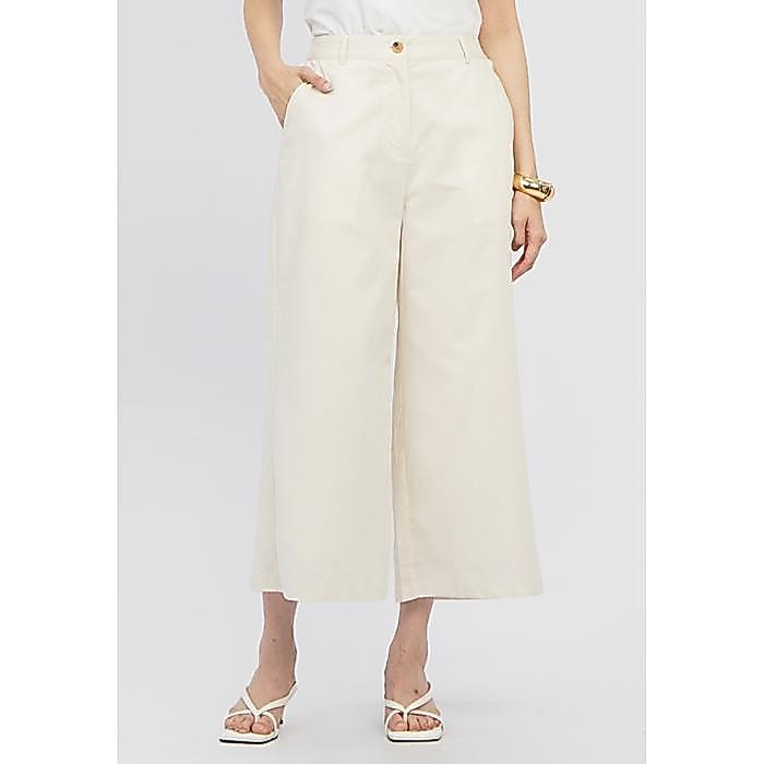 Et Cetera Regular Fit Linen Cullotes ECRU - ECRU, 2