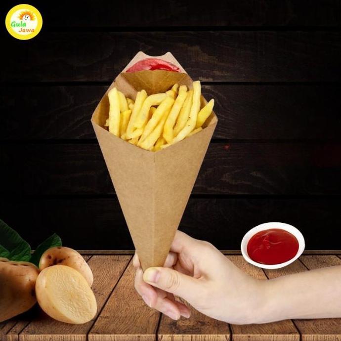 HAWAYMAX Tray Kentang Goreng Dus French Fries Box Churros Ayam 50pcs Dus Kemasan Kentang Goreng Box 