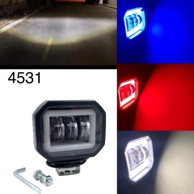 JIBAJALA LAMPU TEMBAK LED CWL 3 MATA K30 MODEL KOTAK - LAMPU TEMBAK SOROT 3 LENSA WATERPROOF