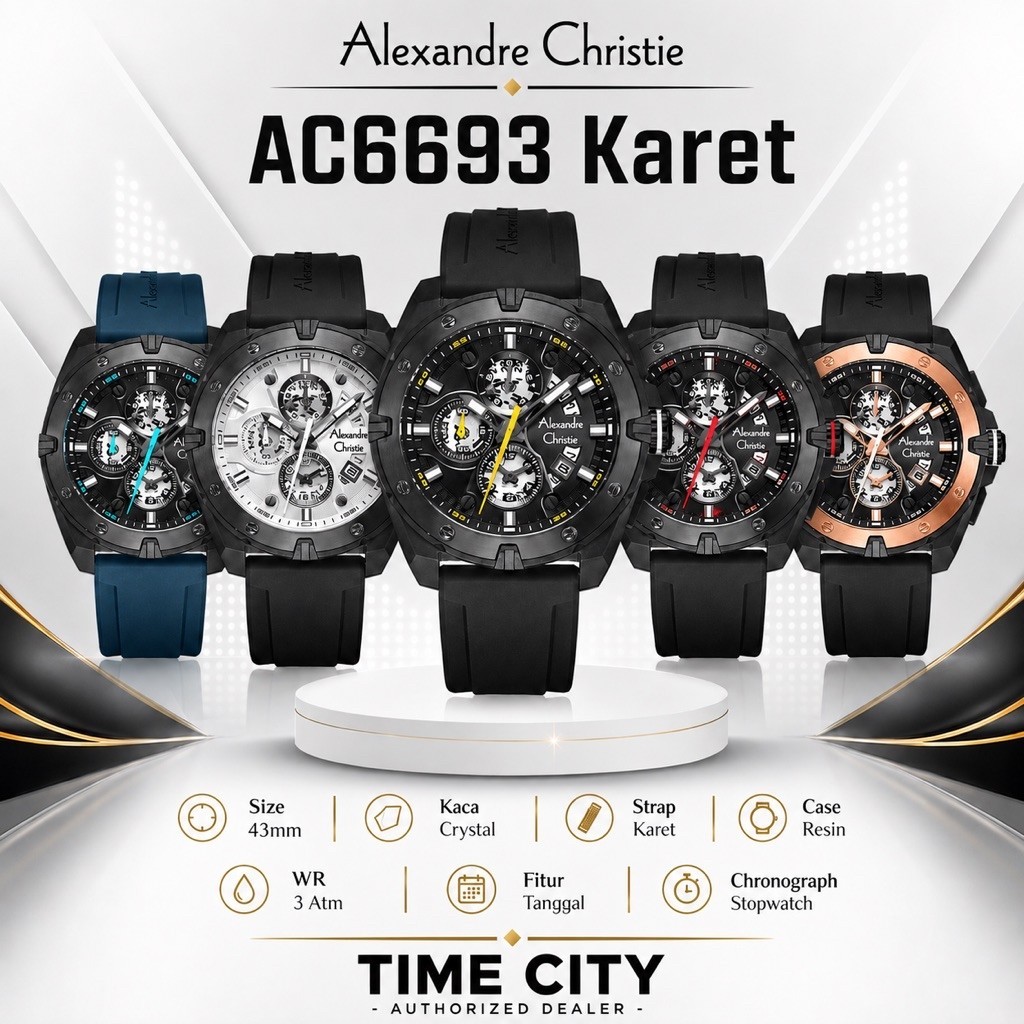 Jam Pria Alexandre Christie AC6693 Karet