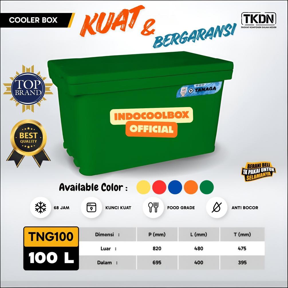 Cooler Box Tanaga 100 Liter Termos Es Kotak Tempat Es Batu Daging Ikan Frozen Food Coolbox Ice Box