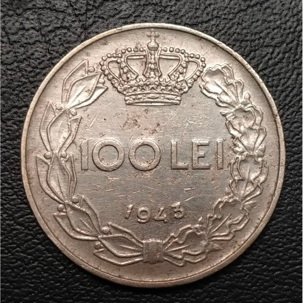 Koin Kuno Romania 100 Lei 1943 koleksi zaman perang dunia II