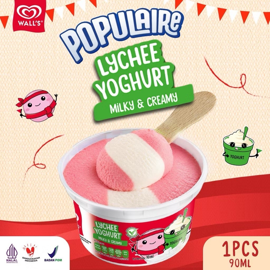 Es Krim Walls Populaire Lychee Yoghurt