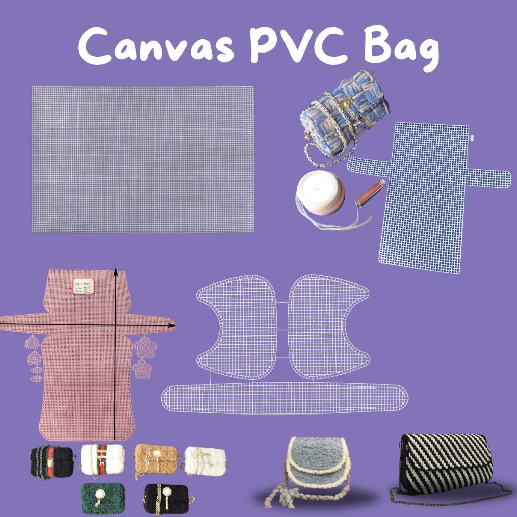 Plastic Canvas / Kanvas Bentuk Tas Plastik DIY / Plastic Canvas DIY Kit Clutch Purse / Tas Tangan Pi
