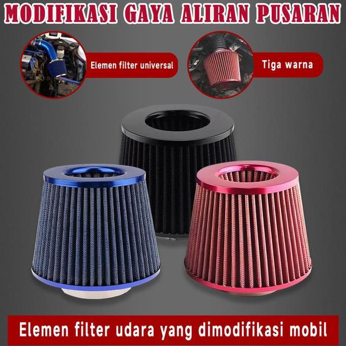 Filter Karbu Racing Universal 3 Inch 76MM Open Air Filter Motor Open Filter Udara Mobil