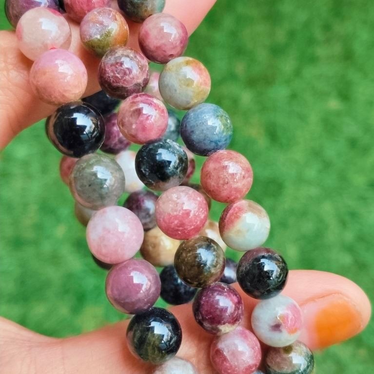 Natural Crystal Watermelon Tourmaline (Beads8+Mm)