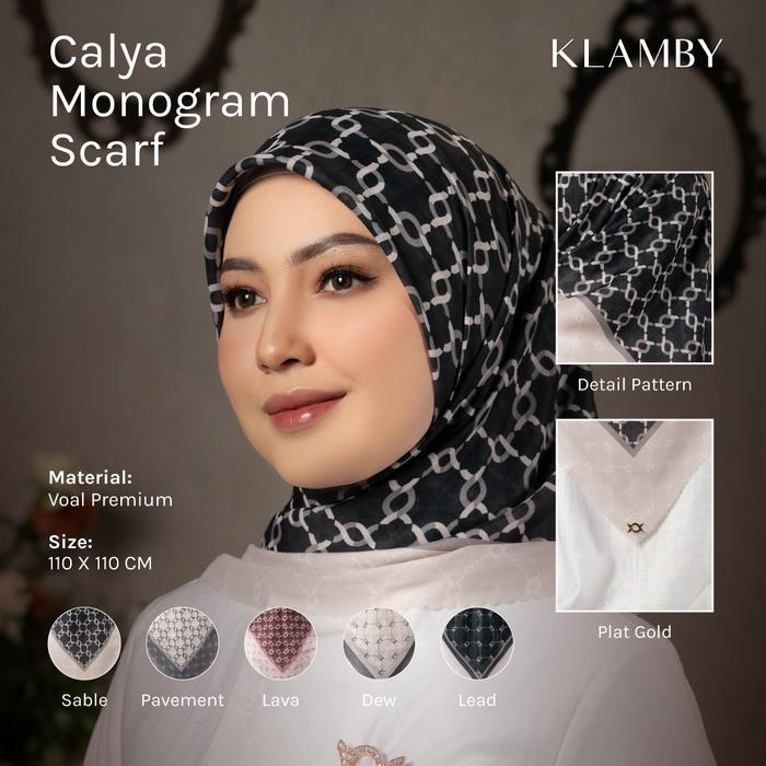 Klamby - Calya Monogram Scarf - Sable