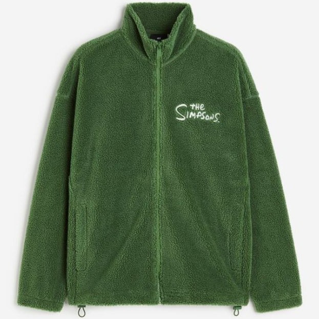 H&M The Simpsons Green Jacket 3D Logo Full Zip prelove second