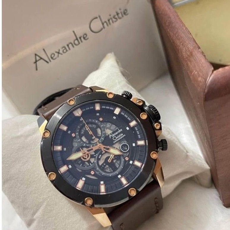 Alexandre Christie Jam Tangan Pria Model T5 H 3641 H3641G dengan Tahan Air dan Garansi Resmi