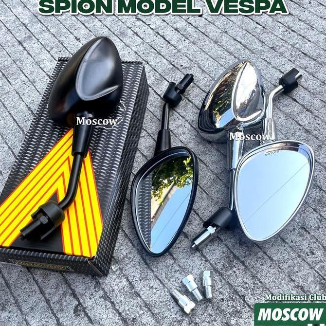DS84 - SPION MOSCOW H3350 MODEL VESPA KACA BENING DATAR BODY FULL BLACK / CHROME SPION MOTOR VESPA V