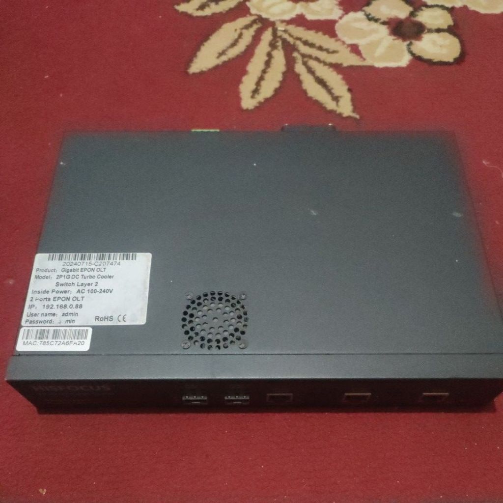 HiSFOCUS 2P1G DC Turbo Cooler EPON OLT — 2 PON